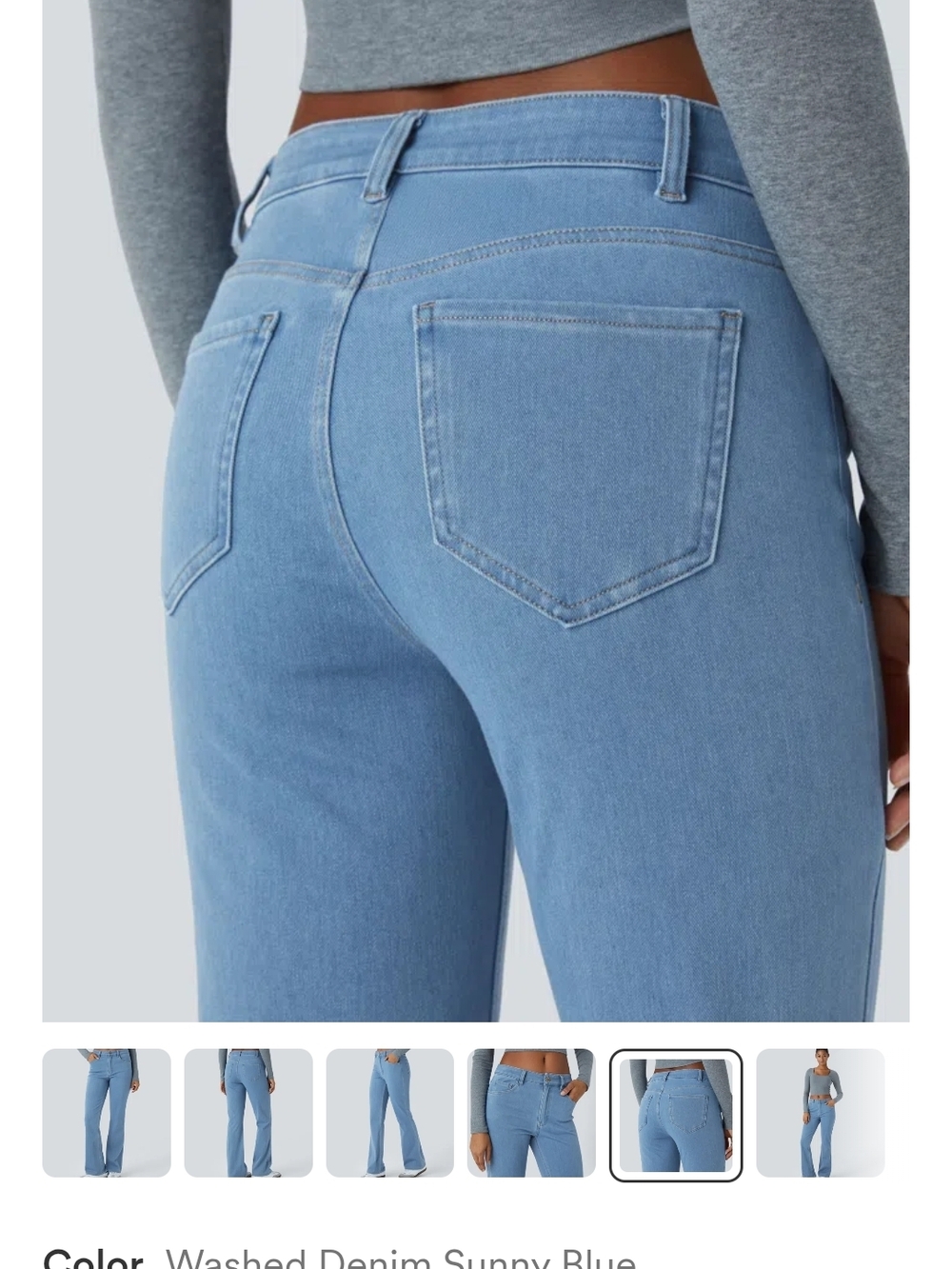 Halara FlexTM Mid Rise Pockets Casual Bootcut Jeans NWOT - Picture 6 of 6